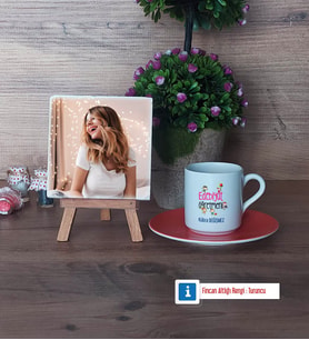 Edebiyat Öğretmeni Fotoğraflı Dekoratif Taş, Ahşap Altlıklı Türk Kahvesi Fincanı Hediye (Model 8)