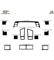 Meriç® Daewoo Nexia Ön Torpido Kaplama Maun 12 Parça 1995-1997 (Piano Black)