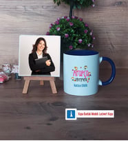 Arapça Öğretmeni Fotoğraflı Dekoratif Taş, Kupa Bardak Beyaz Hediye (Model 3)