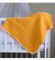 Hafy Baby %100 Organik Pamuklu Çoban Dikiş Detaylı 4 Katlı Müslin Battaniye (Sarı)
