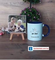Yılın Annesi Fotoğraflı Dekoratif Taş, Kupa Bardak Beyaz Hediye (Model 3)