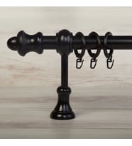 Ahşap Rustik Perde Askısı Venti (4 Renk Seçeneği) (Siyah)