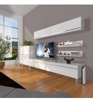 Decoraktiv Eko 6y Mdf Std Krom Ayaklı Tv Ünitesi Tv Sehpası (Beyaz)