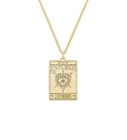 Kişiye Özel 925 Ayar Gümüş 3 of Swords Tarot Kolye (Gold)