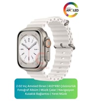 HK10 Ultra 3 Amoled Ekran G-Sensör 2.02 Inç 49mm Akıllı Saat 2024 Model (Bej)
