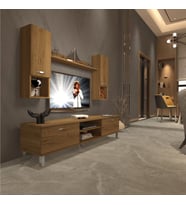 Decoraktiv Eko 5da Mdf Dvd Krom Ayaklı Tv Ünitesi Tv Sehpası (PERA MODA)