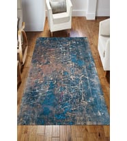 Dijital Kaymaz Taban Yıkanabilir Salon Halısı Mutfak Halısı Koridor Halısı Yolluk ND-HS-545 (Lacivert)