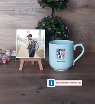 Dayıya Hediye Fotoğraflı Dekoratif Taş, Kupa Bardak Beyaz Hediye (Model 5)