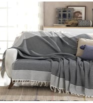 Koltuk Kanepe Örtüsü Koruyucu  Koltuk Şalı  170x200  Çekyat Örtüsü (Siyah)