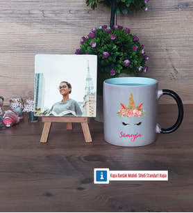 Unicorn Fotoğraflı Dekoratif Taş, Kupa Bardak Beyaz Hediye (Model 9)