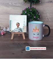 Unicorn Fotoğraflı Dekoratif Taş, Kupa Bardak Beyaz Hediye (Model 9)