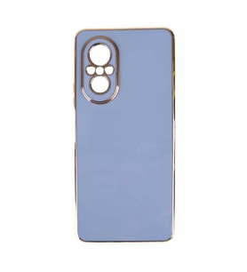 Huawei Nova 9 SE Kılıf Kenarları Gold Kamera Korumalı Renkli Pastel Silikon Açık Yeşil BARK (Açık Mavi)