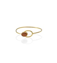 Kadir Jewellery 22 Ayar Altın Kaplama El İşçiliği Zirkon Taşlı Kadın Kelepçe Bilezik (Kırmızı)