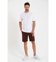 Süperlife Erkek Regular Fit Brooklyn Baskılı Şort SPR 208 (Kahverengi)