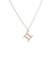 İkizler Burcu Gümüş Unisex Hediyelik Kolye (Rose)