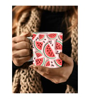 Meyve Baskılı 3D Tasarım Seramik Kupa Mug - Hediyelik Kupa Bardak - Meyve Çeşitleri (07)