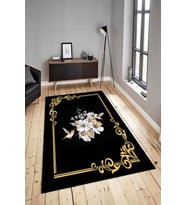 Dijital Baskılı Yıkanabilir Kaymaz Modern Renkli Salon Halısı Mutfak Halısı Yolluk ND-HY-1390 (Gold)