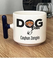 Kişiye Özel Dog Dad Hediye T Kupa Bardak Köpek Babası (Lacivert)