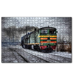 Cakapuzzle  Nostaljik Elektrikli Renkli Tren  Puzzle Yapboz MDF (Ahşap) (500 Parça)