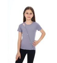 Toontoy Kız Çocuk Okul Tişört (Gri)