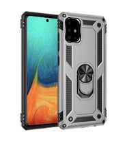 Samsung Galaxy A71 Kılıf Yüzüklü Zırh Tank Vega (Gri)