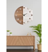 Dekoratif Ahşap Roma Rakamlı Duvar Saati 43 Cm - Ritim (Ceviz)