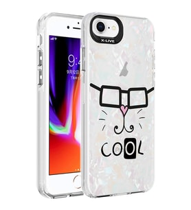 Apple iPhone SE 2022 Kılıf Mermer Desenli Zore Marbello Kılıf (Beyaz)