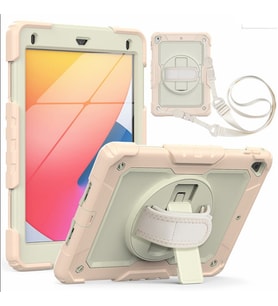 Apple iPad 6. Nesil 9.7" Kılıf Renkli Strap Zırh Case 2018 A1893 A1954 (Açık Pembe)