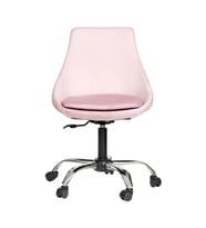 Krom Metal Ayaklı Ofis Çocuk Odası Çalışma Sandalyesi (AYARLANILABİLİR) ORİON (Pembe)