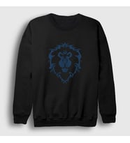 Presmono Unisex Beyaz Alliance Logo World Of Warcraft Oyun Sweatshirt 422878tt (Siyah)