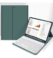 Apple iPad Air 4/5. Nesil 10.9 Kılıf Kablosuz Klavyeli Kılıf Mobax (10.Nesil Değ (Koyu Yeşil)