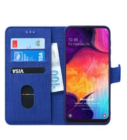 Microsonic Samsung Galaxy A30s Kılıf Fabric Book Wallet (Lacivert)