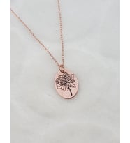 Doğum Çiçeği Kolye, Birth Flower Necklase (Kasım- November) (Gümüş)