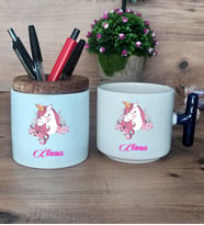 Unicorn Hediye Sepeti Kupa Bardak T Kulplu, Kalemlik Hediyeleri Kız Çocuğuna Arkadaşa Sevgiliye Doğum Günü Hediyesi (Model 2)