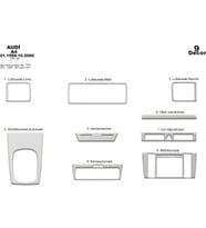 Meriç® Audi A4 Ön Torpido Kaplama Maun 9 Parça 1999-2000 (Alüminyum)