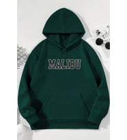 Unisex Malıbu Baskılı Oversize Sweatshirt (Yeşil)