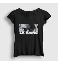 Presmono Kadın Beyaz Vinz Eyes Film La Haine T-Shirt 500101tt (Siyah)