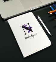 Kişiye Özel Baş Harf Tasarım Defter Kalem (Beyaz)
