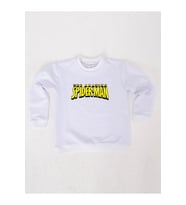 Spiderman baskılı örümcek adam pamuklu kumaş çocuk sweatshirt (Beyaz)