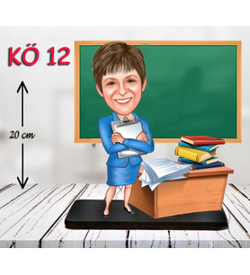 kişiye özel karikatür  öğretmen kadın biblosu öğretmen hediyesi ogretmen hediyesi bayan öğretmen hediyesi öğretmen hediyesi el yapimi (Mavi)