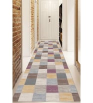 Dijital Baskılı Kaymaz Taban Yıkanabilir Modern Yolluk Ve Koridor Halısı NDU-HS-334 (Çok Renkli)