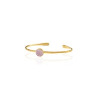 Kadir Jewellery Zirkon Taşlı Ayarlanabilir 22 Ayar Altın Kaplama Bilezik (Pembe)