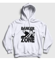 Presmono Unisex Gri Danger Zone Sterling Archer Kapüşonlu Sweatshirt 299563tt (Beyaz)