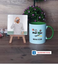 Mali İşler Müdürü Fotoğraflı Dekoratif Taş, Kupa Bardak Beyaz Hediye (Model 14)