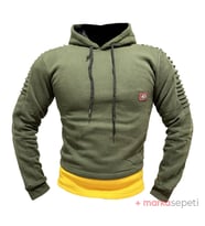 Marka Sepeti Şardonlu Kompakt Dar Kalıp Erkek Penye Sweatshirt Slim Fit (Asker Yeşili)