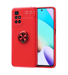 Xiaomi Redmi 10 Kılıf Yüzüklü Magnetli Ravel Case (Kırmızı)