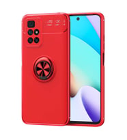 Xiaomi Redmi 10 Kılıf Yüzüklü Magnetli Ravel Case (Kırmızı)