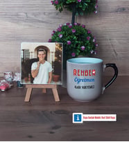 Rehber Öğretmen Fotoğraflı Dekoratif Taş, Kupa Bardak Beyaz Hediye (Model 10)