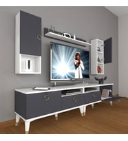 Decoraktiv Eko 5220DA Mdf Gold Tv Ünitesi Tv Sehpası (Beyaz - Antrasit)
