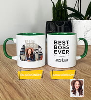 Kişiye Özel Karikatürlü Patron Hediye Kupa Bardak Big Boss Kadın Patrona Doğum Günü Hediyesi (Yeşil)